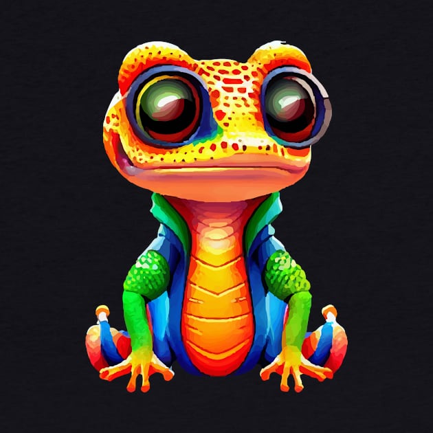 Gamer's Perfect Illustration - Cute Colorful Gekko by star trek fanart and more